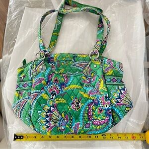 Vera Bradley emerald paisley shoulder bag